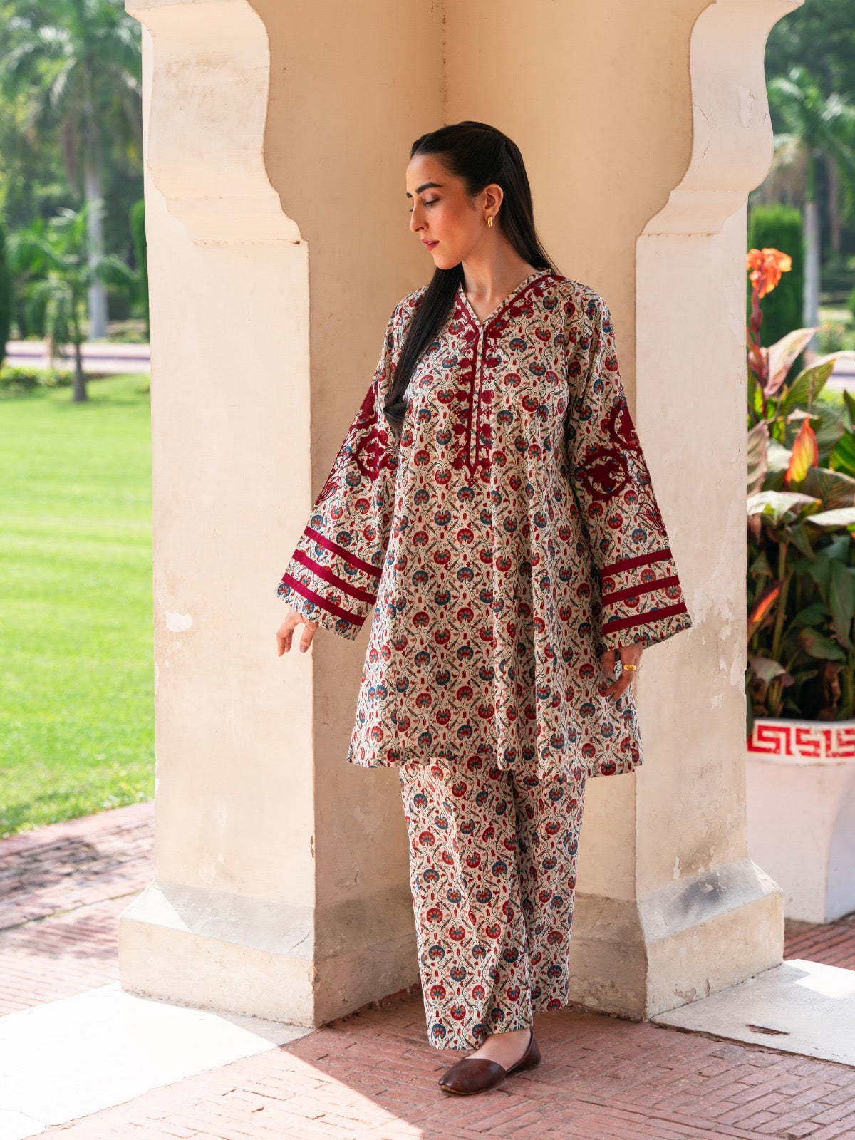 AGHA NOOR ||  2 Piece - Pure Printed Lawn Frock S110039