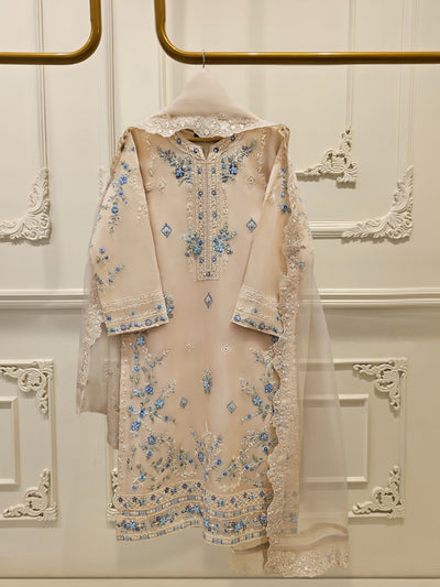 3 Piece - Pure Organza Embroidered Suit