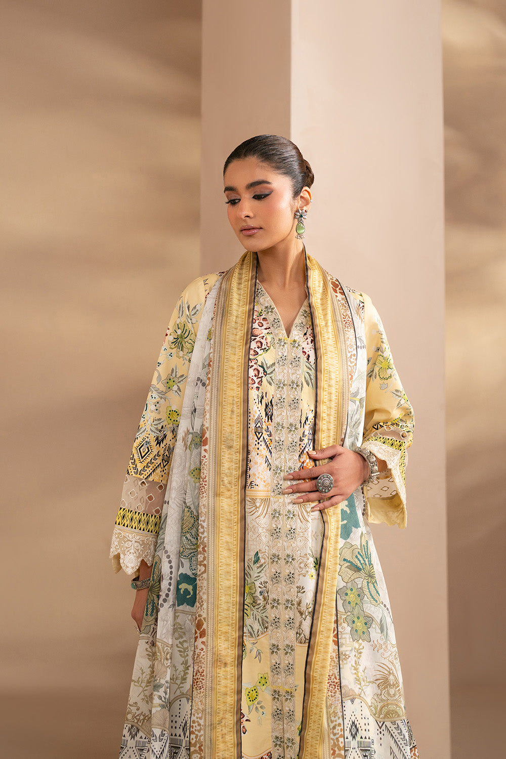 Embroidered Print Unstitched Lawn