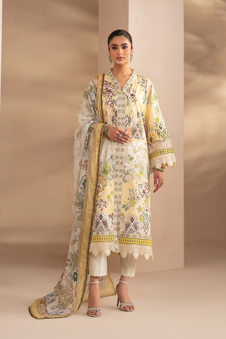 Embroidered Print Unstitched Lawn