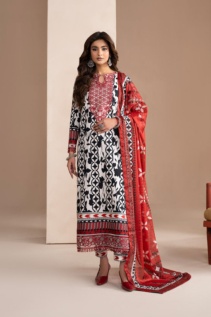 Embroidered Print Unstitched Lawn
