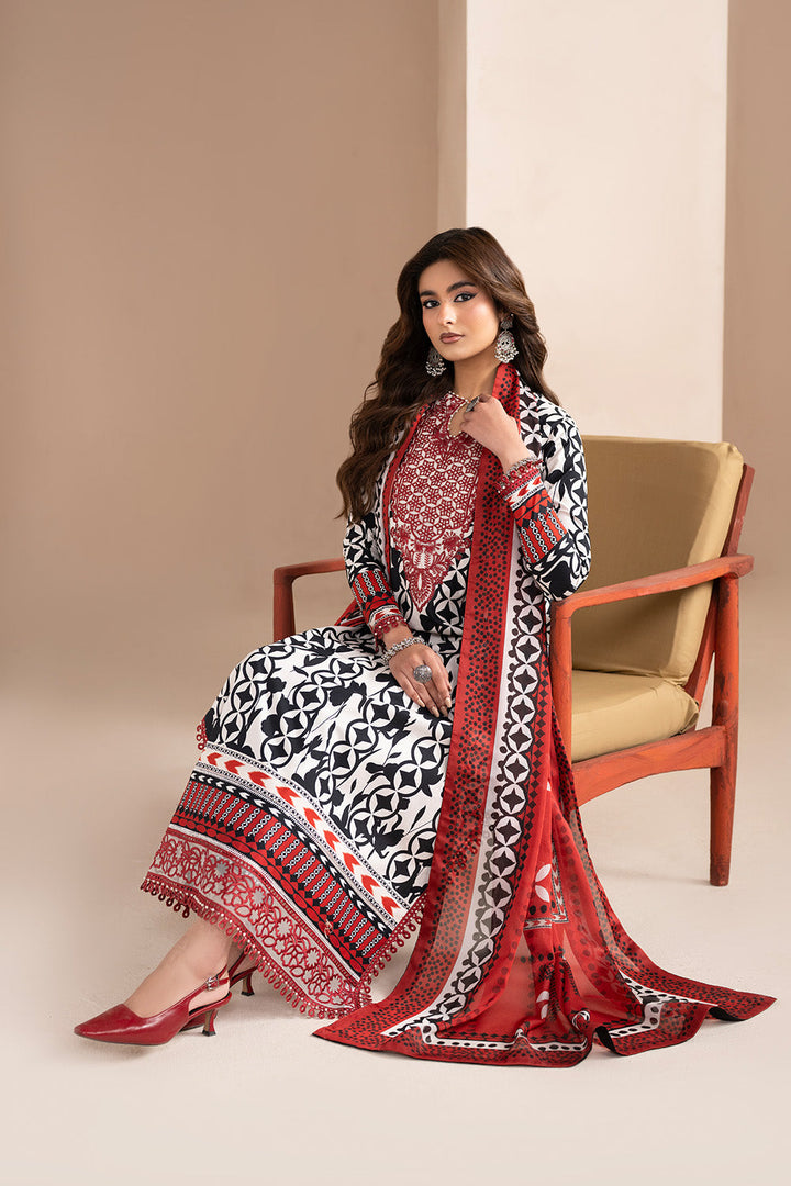Embroidered Print Unstitched Lawn