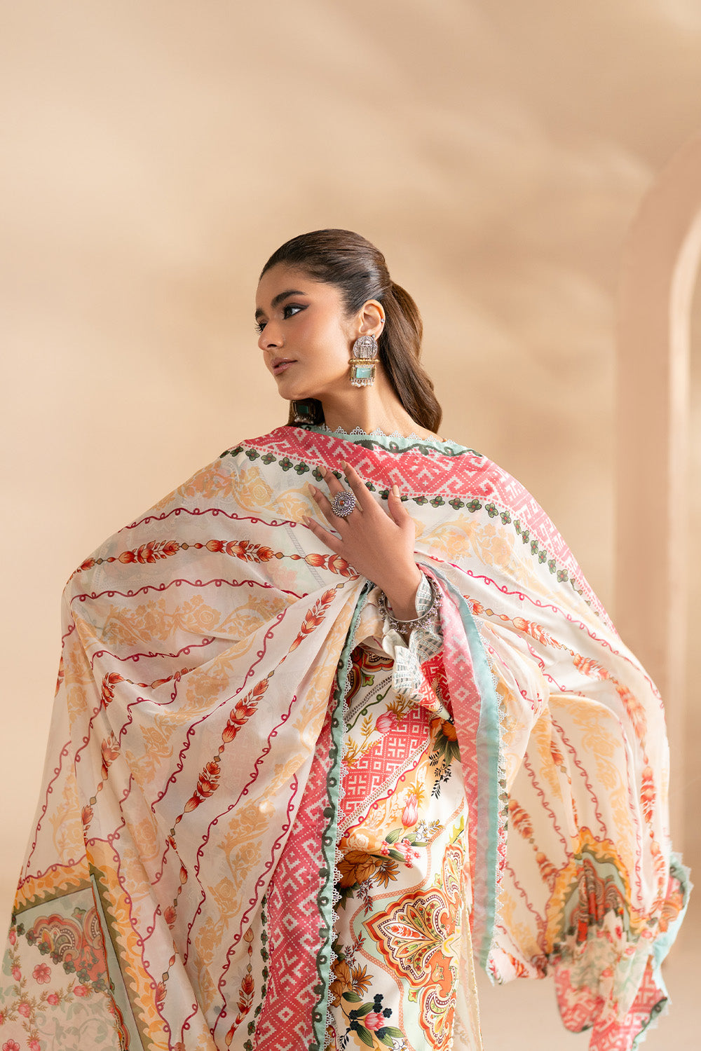 Embroidered Print Unstitched Lawn