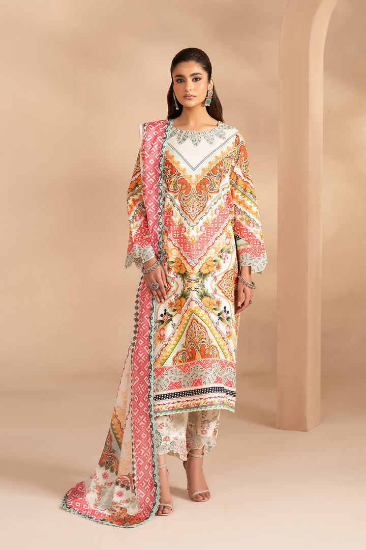 Embroidered Print Unstitched Lawn