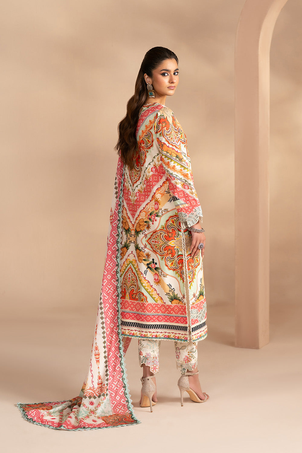 Embroidered Print Unstitched Lawn