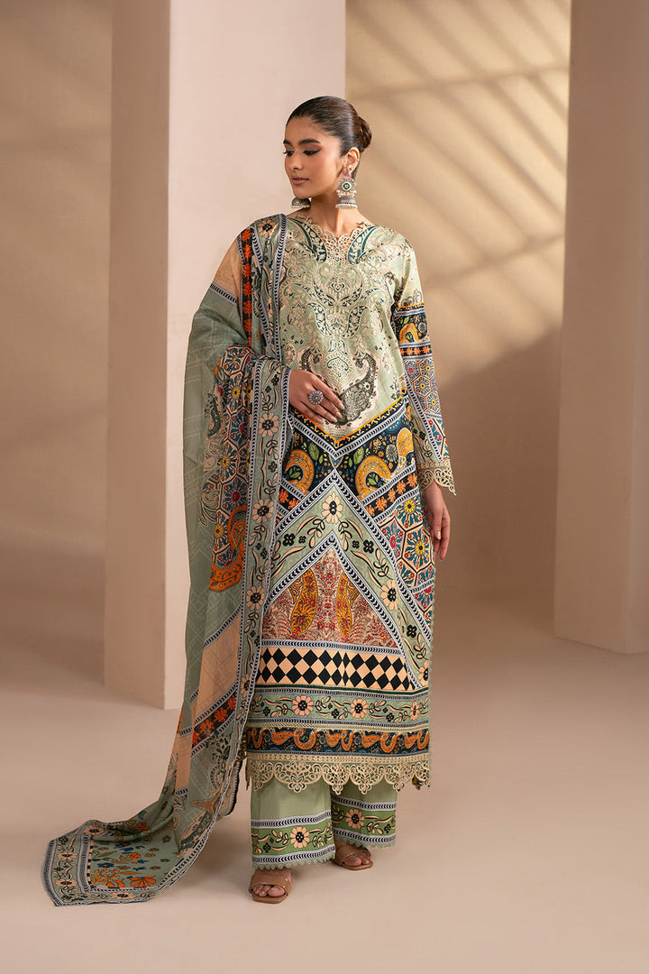 Embroidered Print Unstitched Lawn