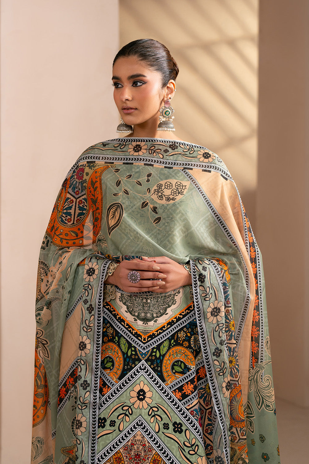 Embroidered Print Unstitched Lawn