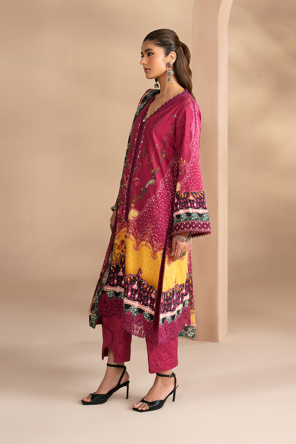 Embroidered Print Unstitched Lawn