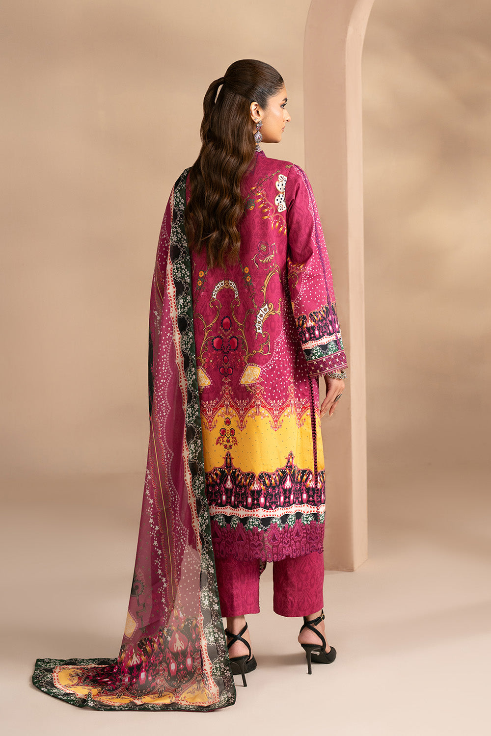 Embroidered Print Unstitched Lawn
