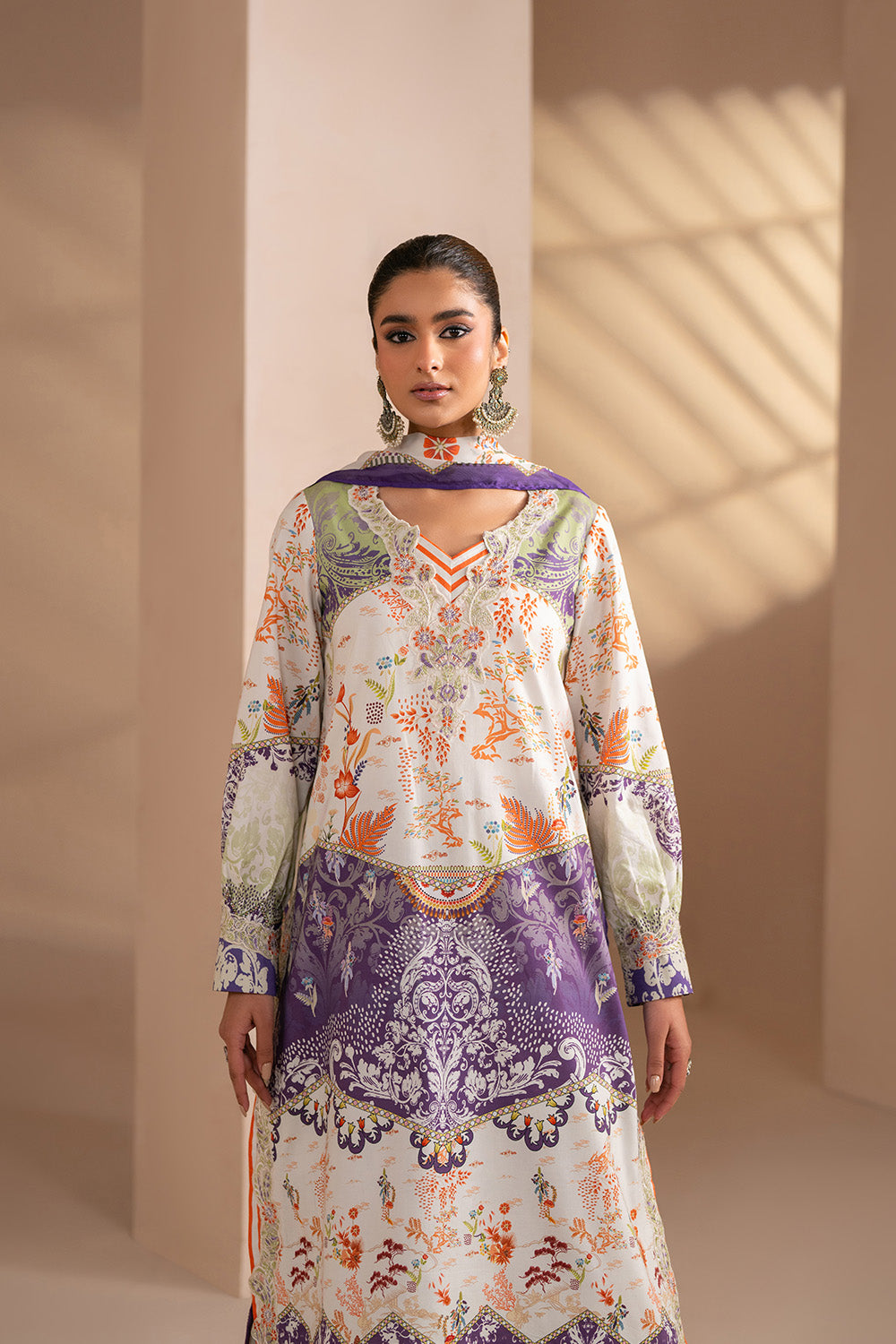 Embroidered Print Unstitched Lawn