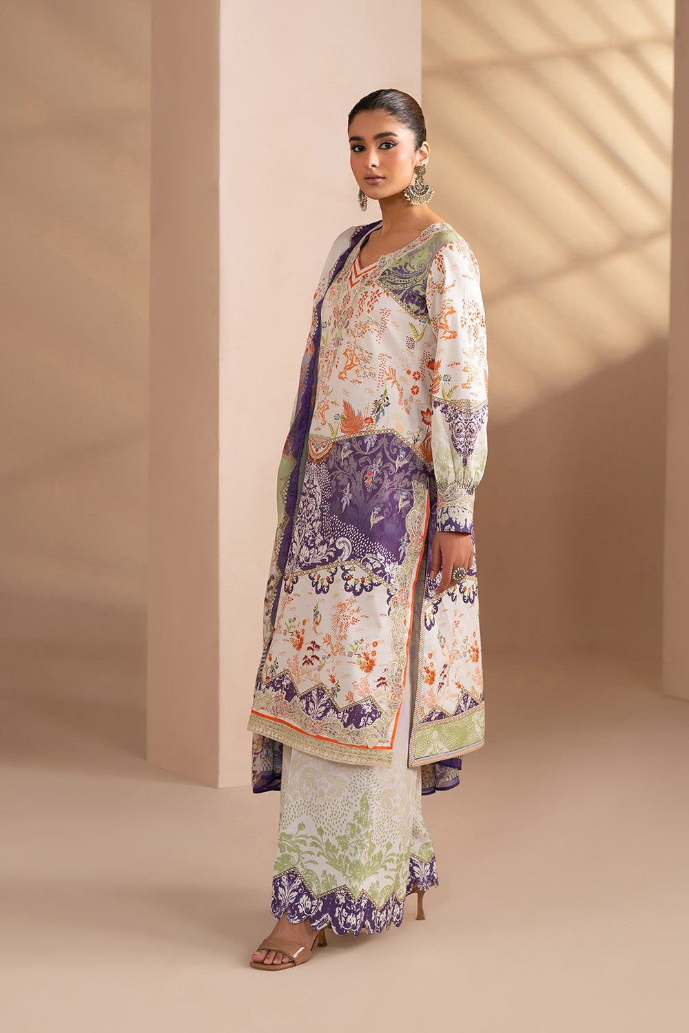 Embroidered Print Unstitched Lawn