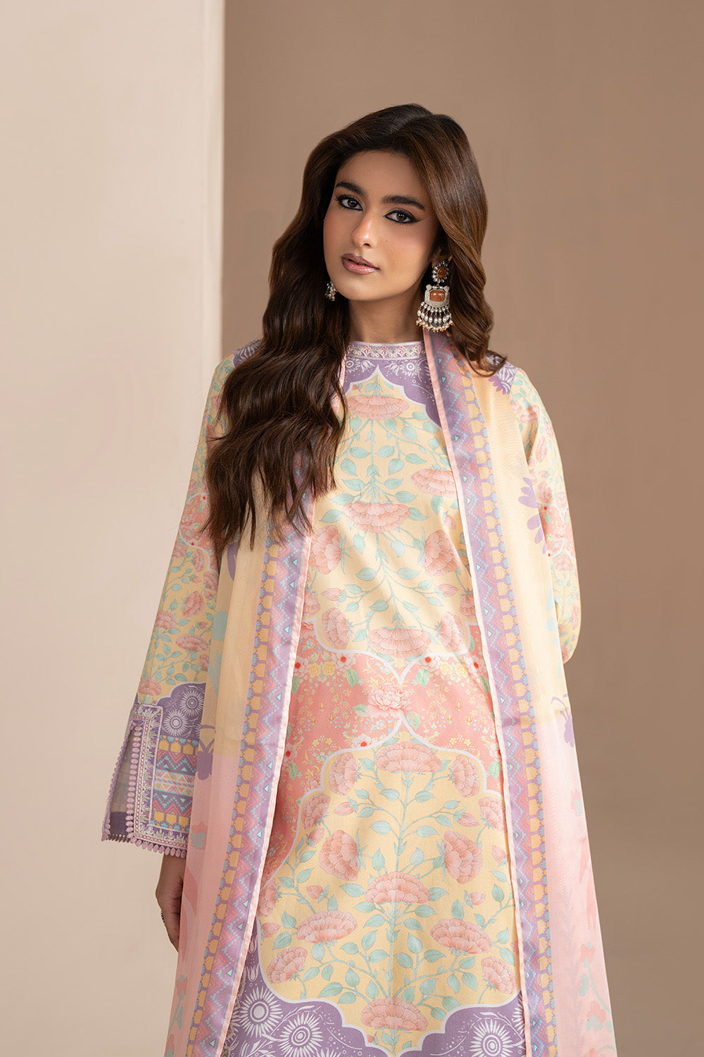 Embroidered Print Unstitched Lawn