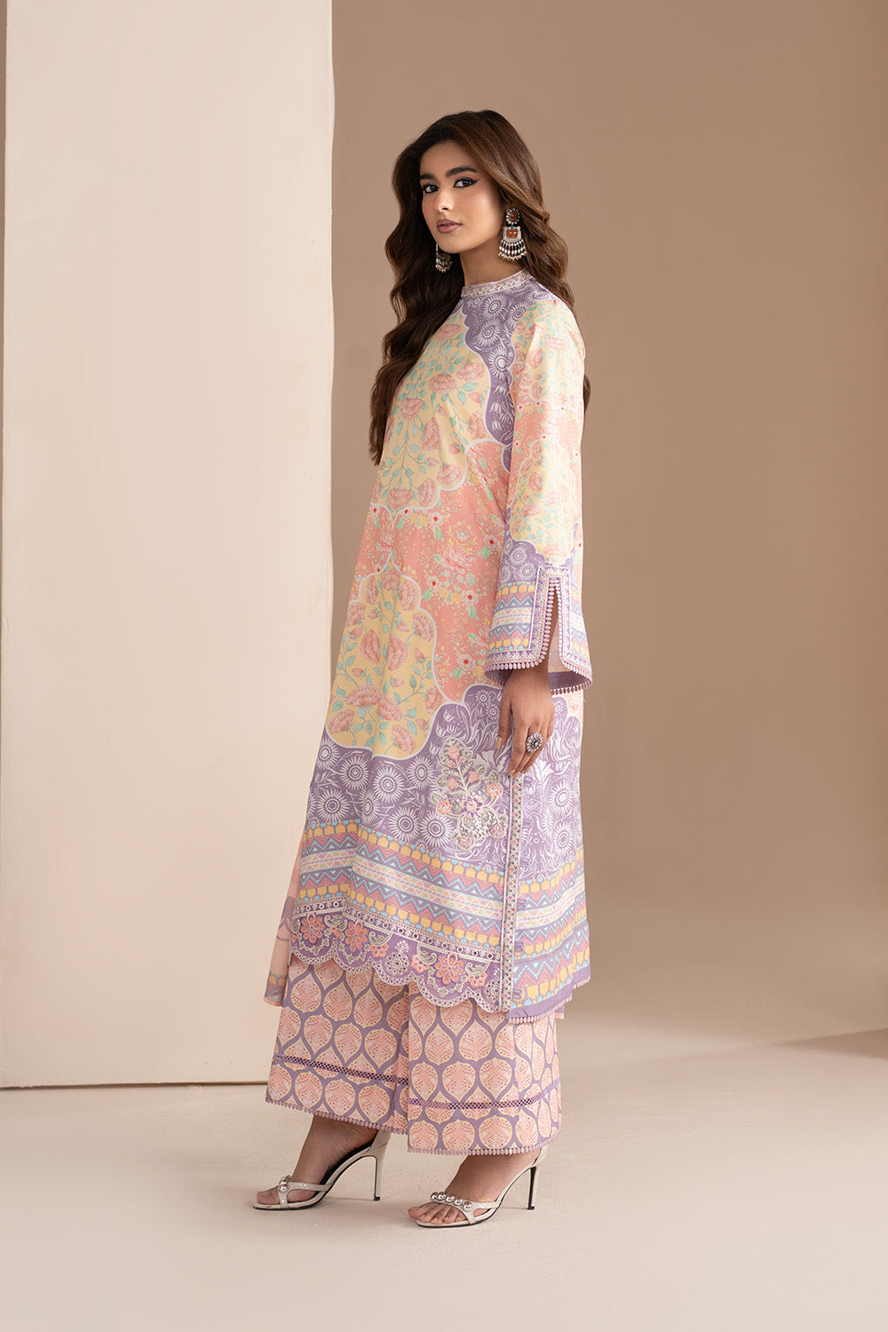 Embroidered Print Unstitched Lawn
