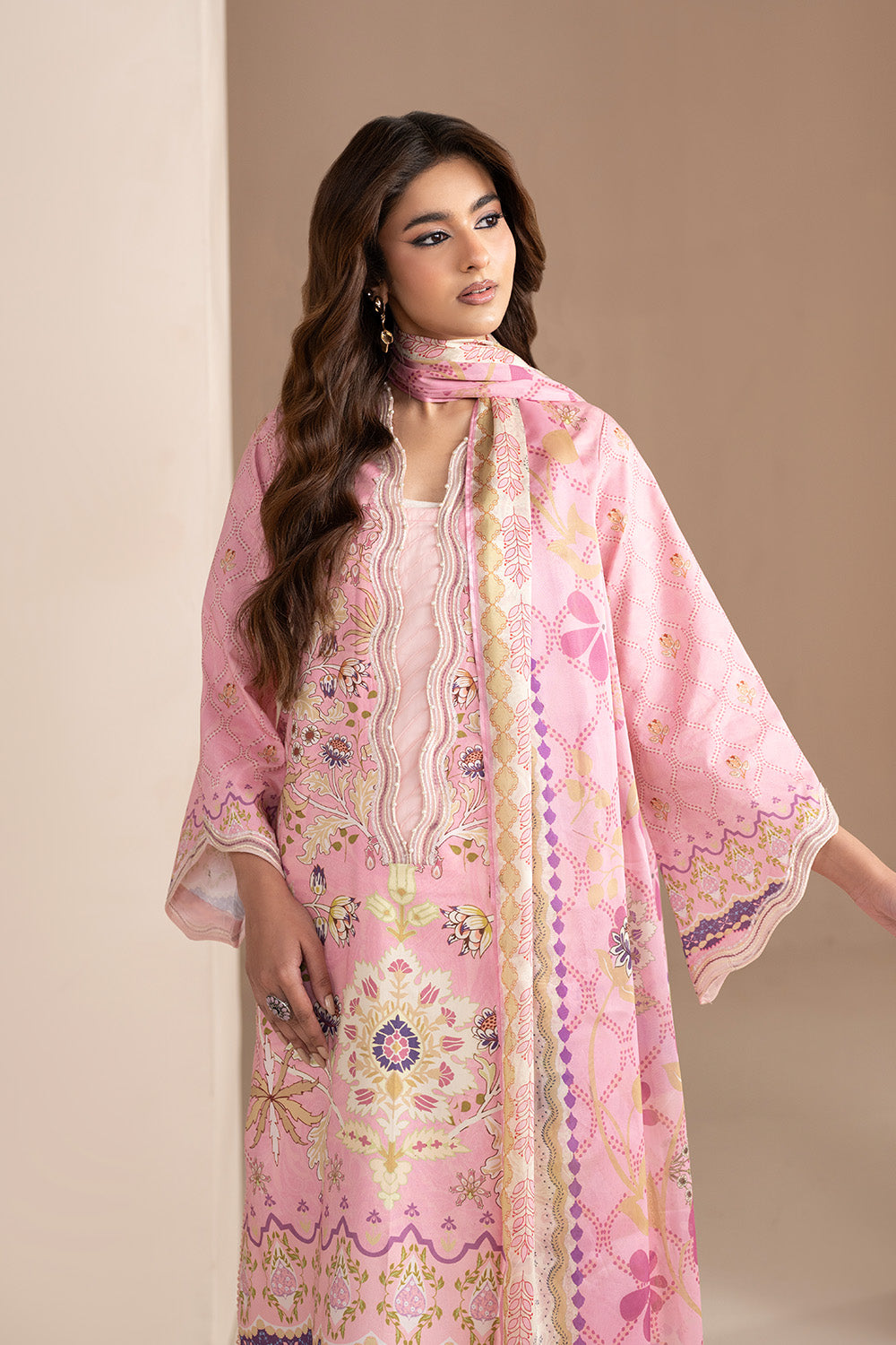 Embroidered Print Unstitched Lawn