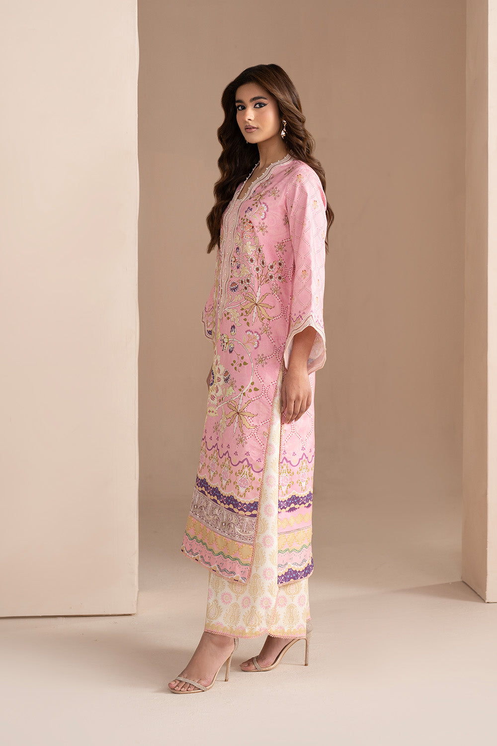 Embroidered Print Unstitched Lawn