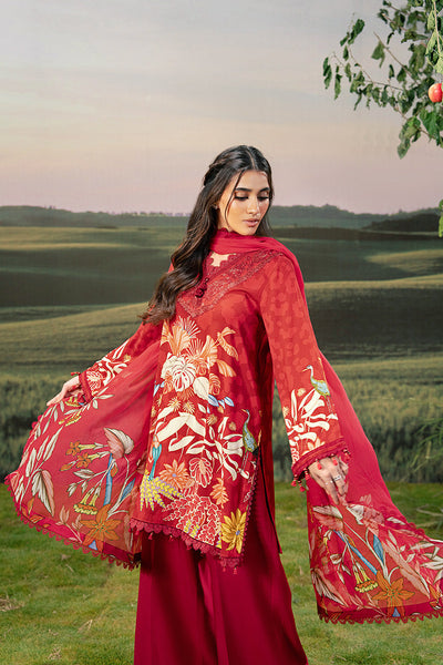 3 Pc Unstitched Embroidered Arabic Lawn Suit