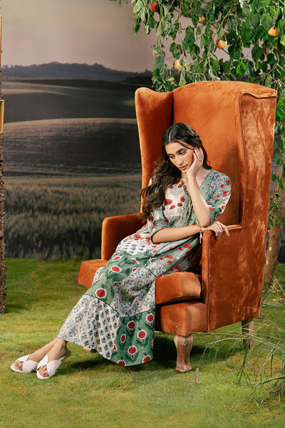 3 Pc Unstitched Embroidered Arabic Lawn Suit