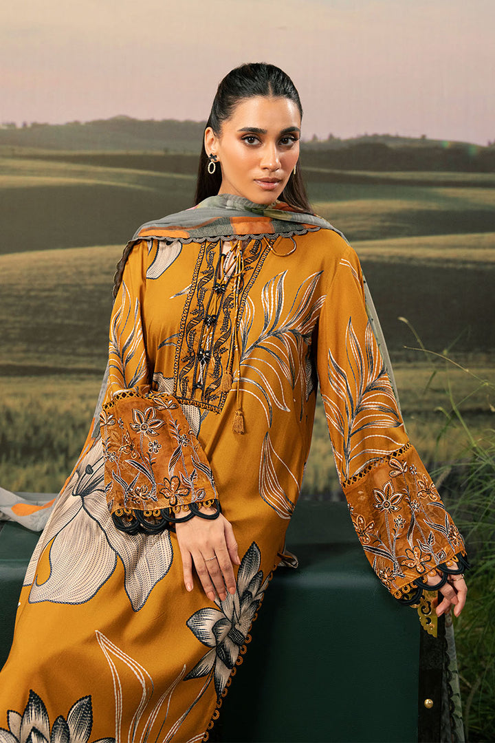 3 Pc Unstitched Embroidered Arabic Lawn Suit