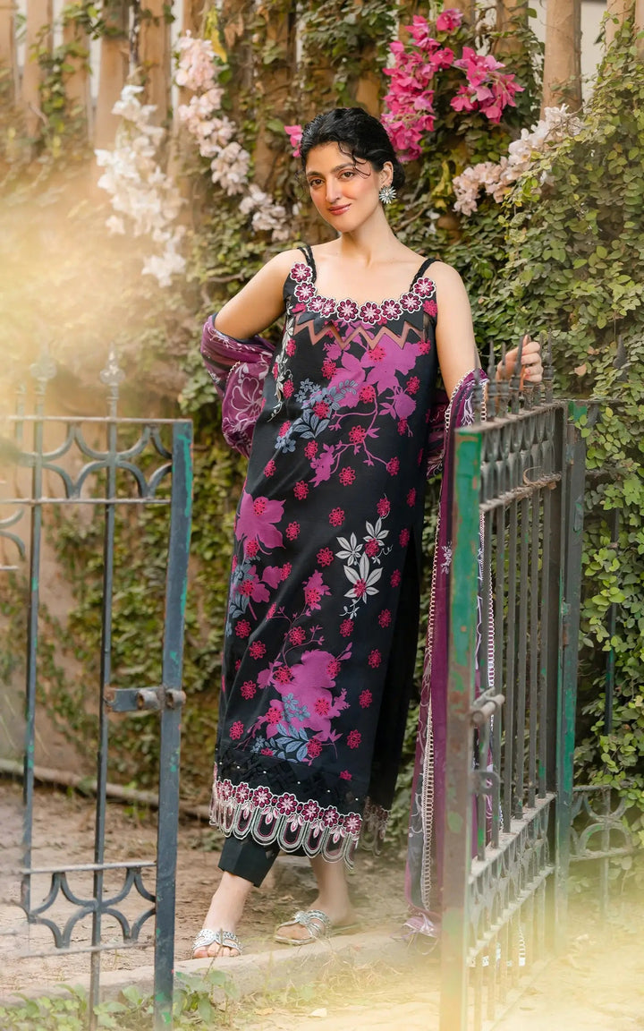 Chikankari digital printed lawn