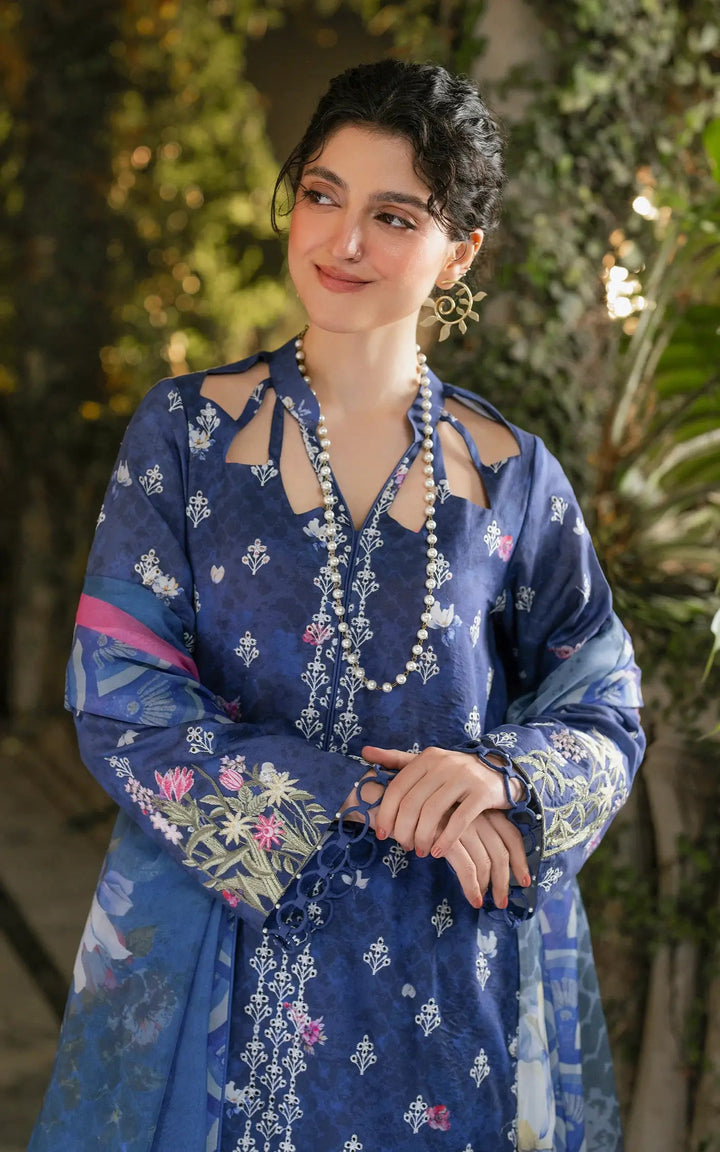 Chikankari digital printed lawn