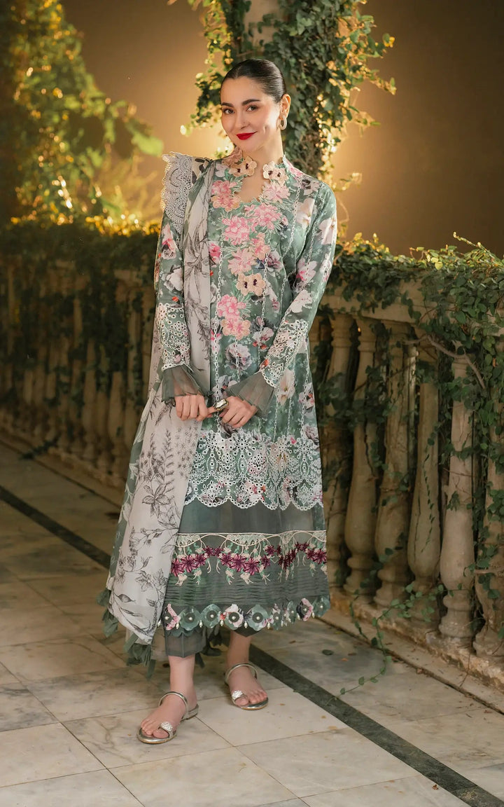 Chikankari digital printed lawn