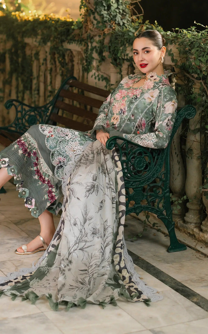 Chikankari digital printed lawn