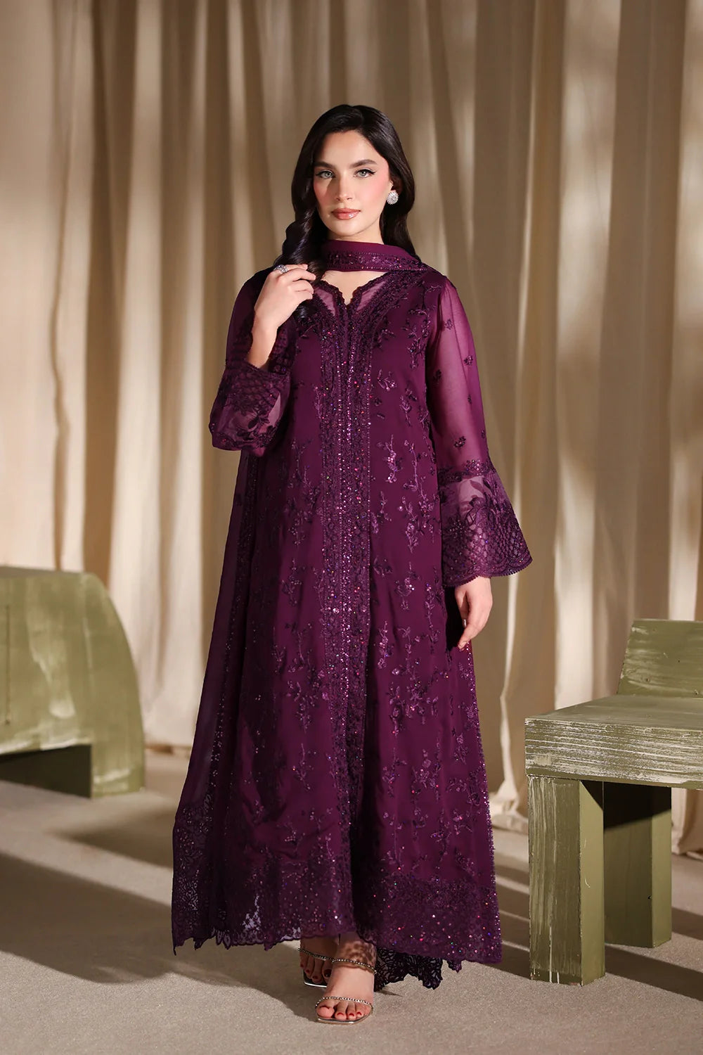 Luxe Embroidered  Lawn 3pcs