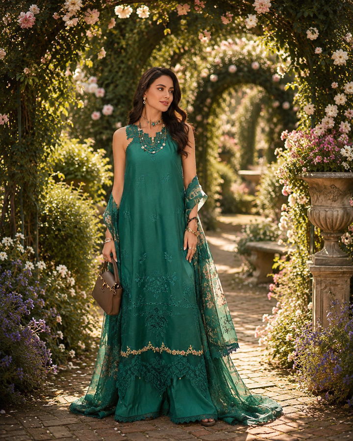 3 piece unstitched lawn embroidered suit