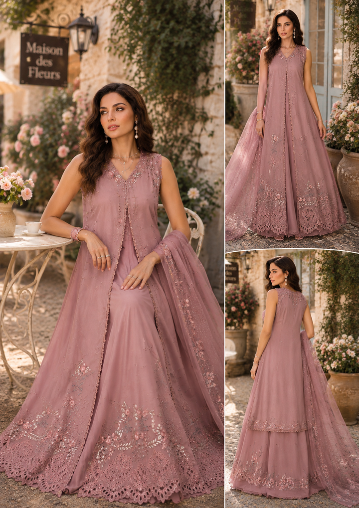 3 piece unstitched lawn embroidered suit