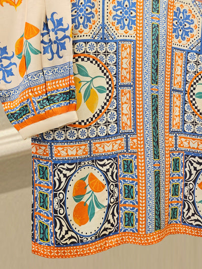 2 Piece- Printed Silk Co-ord Set