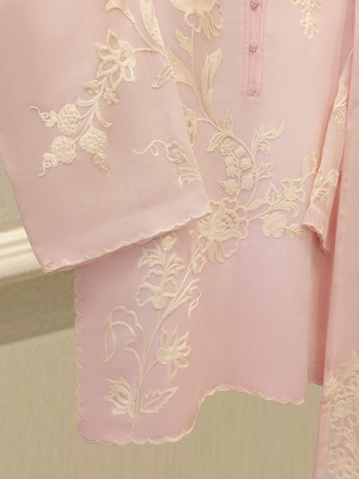 3 Piece - Pure Embroidered Cotton Net Suit