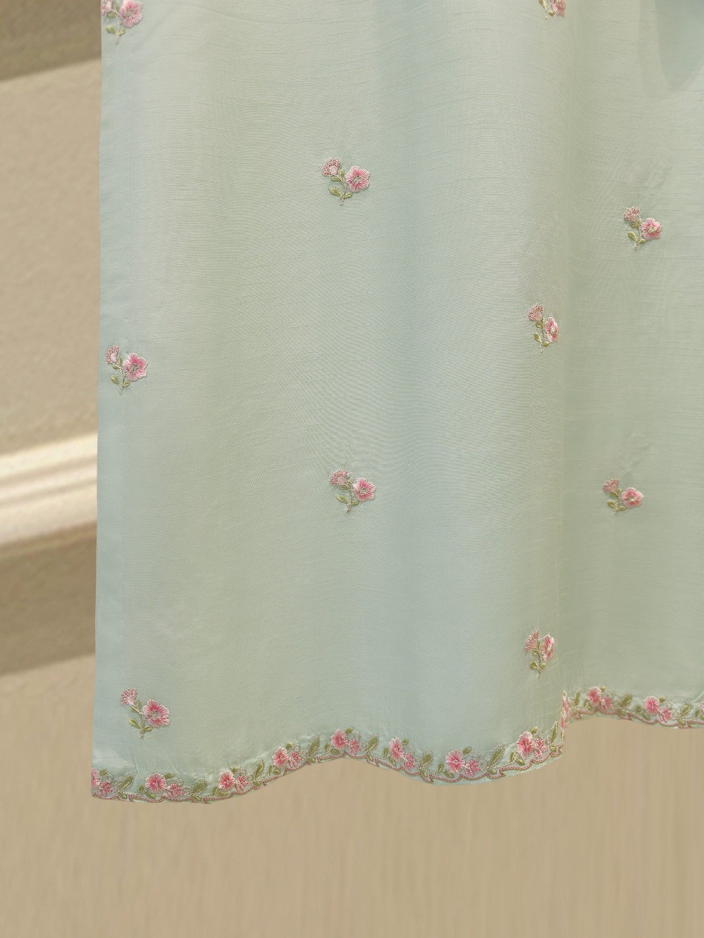 3 Piece- Pure Korean Silk Embroidered Suit