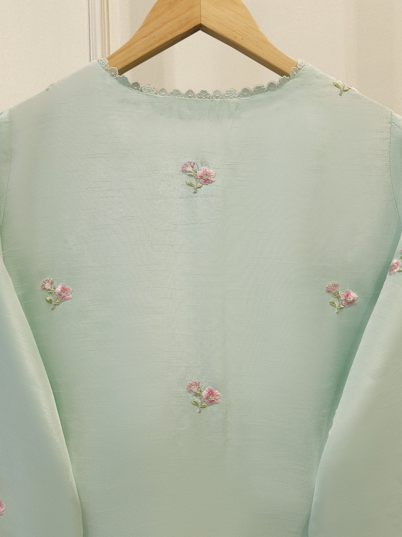 3 Piece- Pure Korean Silk Embroidered Suit