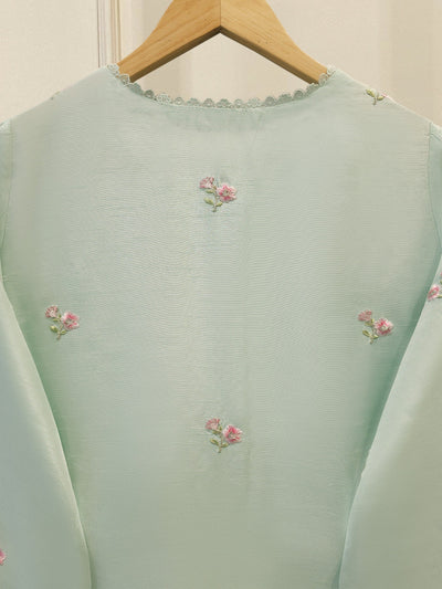 3 Piece- Pure Korean Silk Embroidered Suit