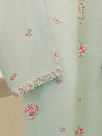 3 Piece- Pure Korean Silk Embroidered Suit