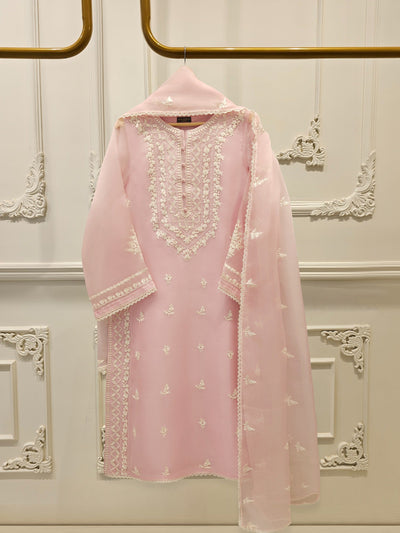 3 Piece - Pure Organza Embroidered Suit