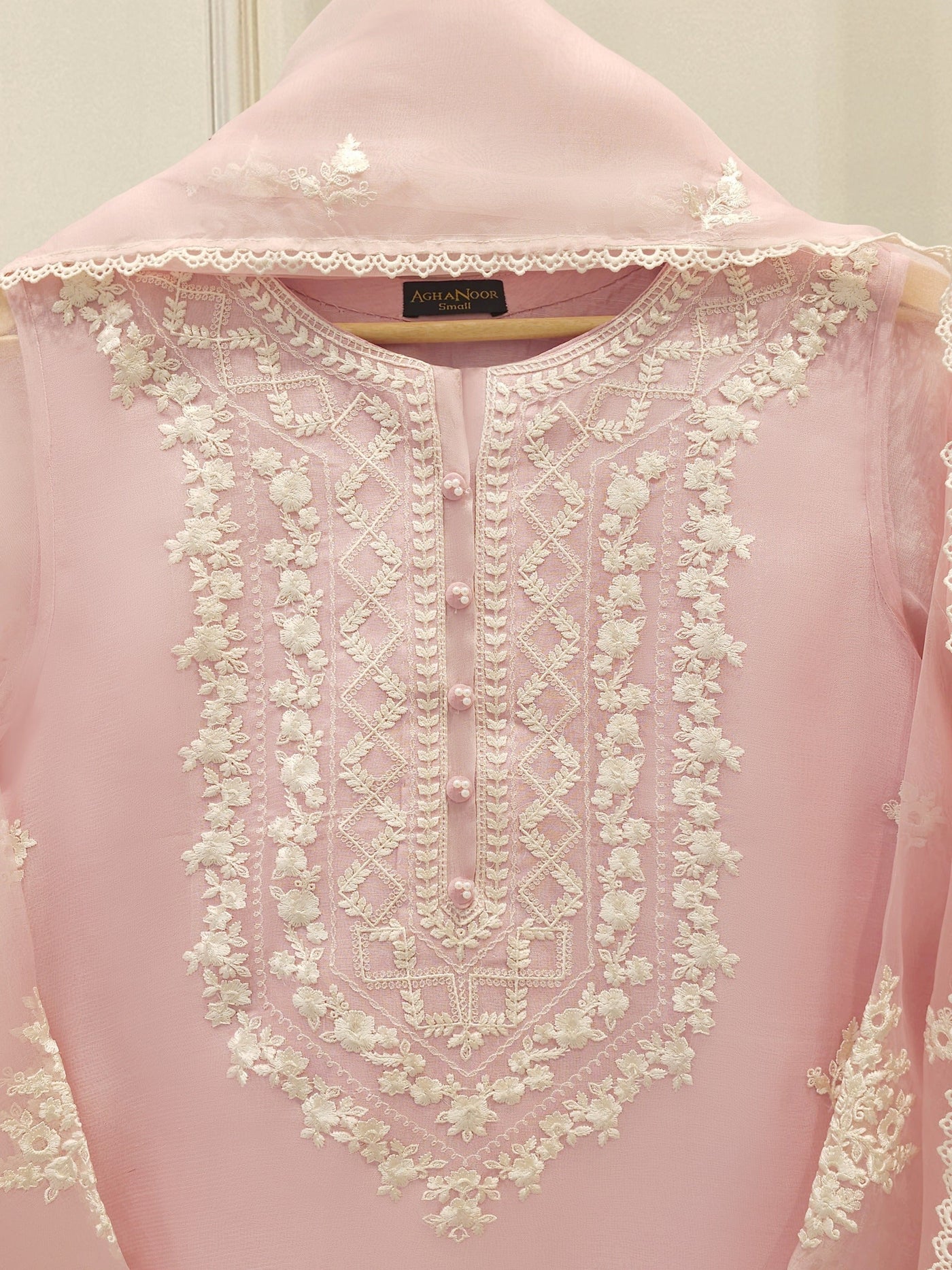 3 Piece - Pure Organza Embroidered Suit