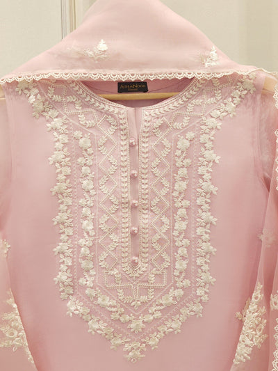 3 Piece - Pure Organza Embroidered Suit