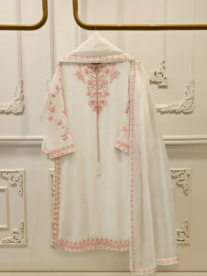 3 Piece - Pure Embroidered Cotton Net Suit