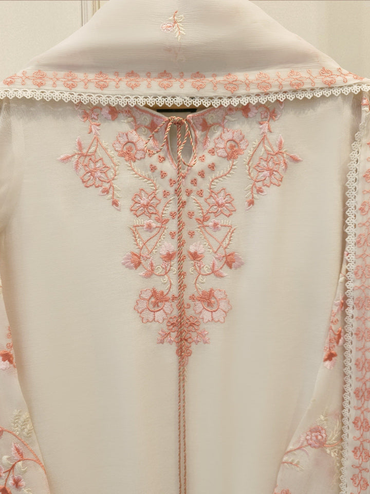 3 Piece - Pure Embroidered Cotton Net Suit