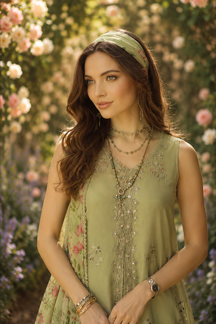 3 piece unstitched lawn embroidered suit