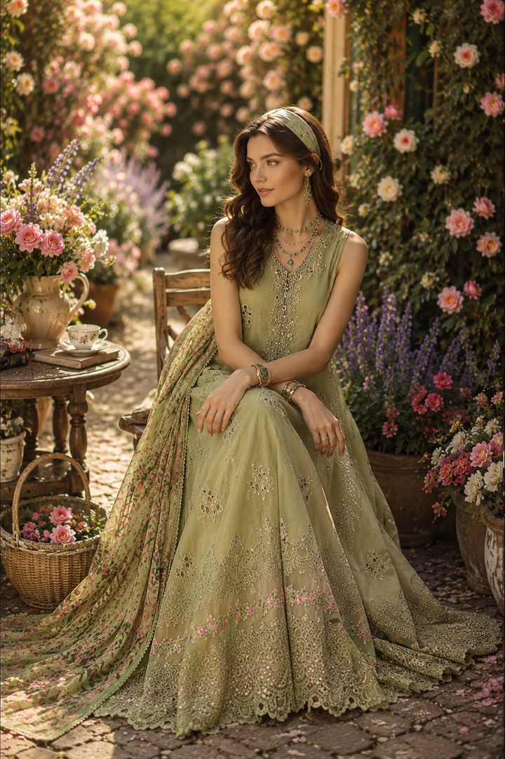 3 piece unstitched lawn embroidered suit