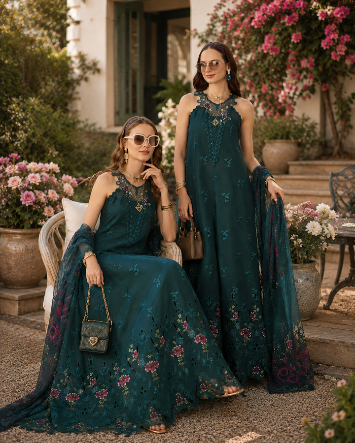 3 piece unstitched lawn embroidered suit