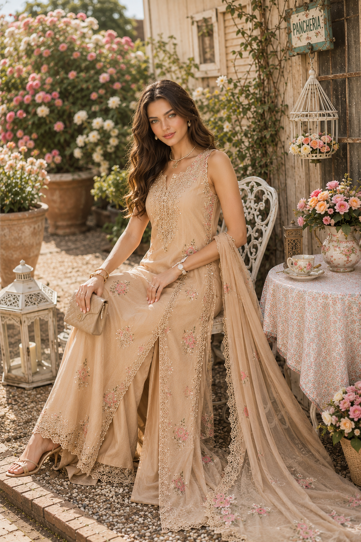 3 piece unstitched lawn embroidered suit