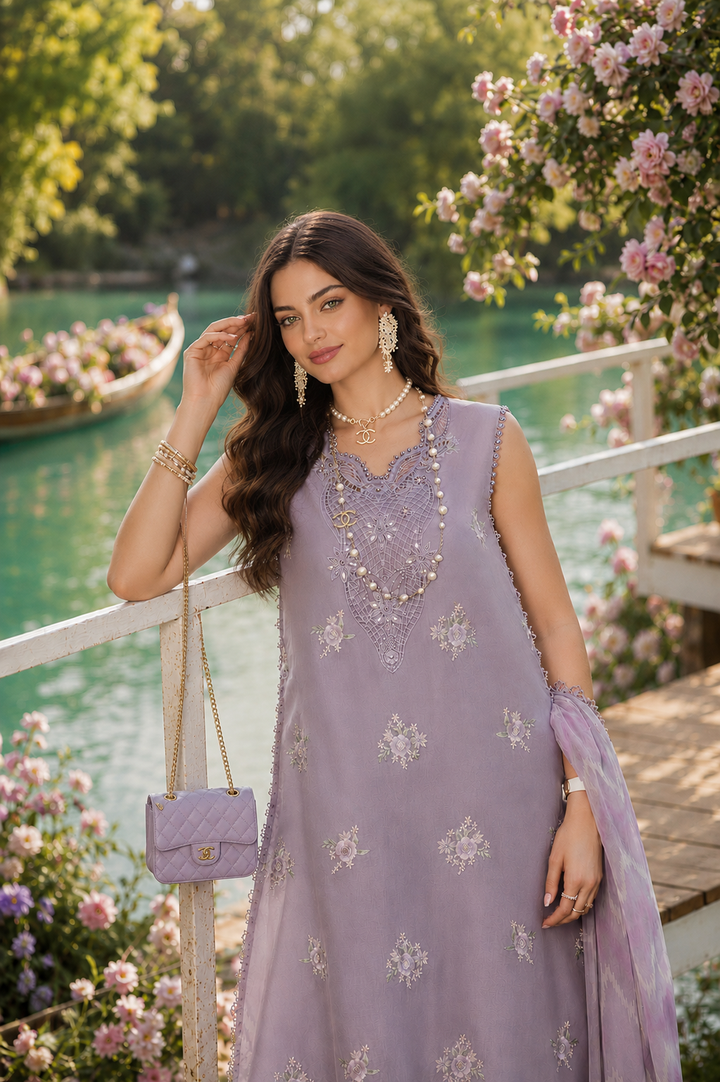 3 piece unstitched lawn embroidered suit