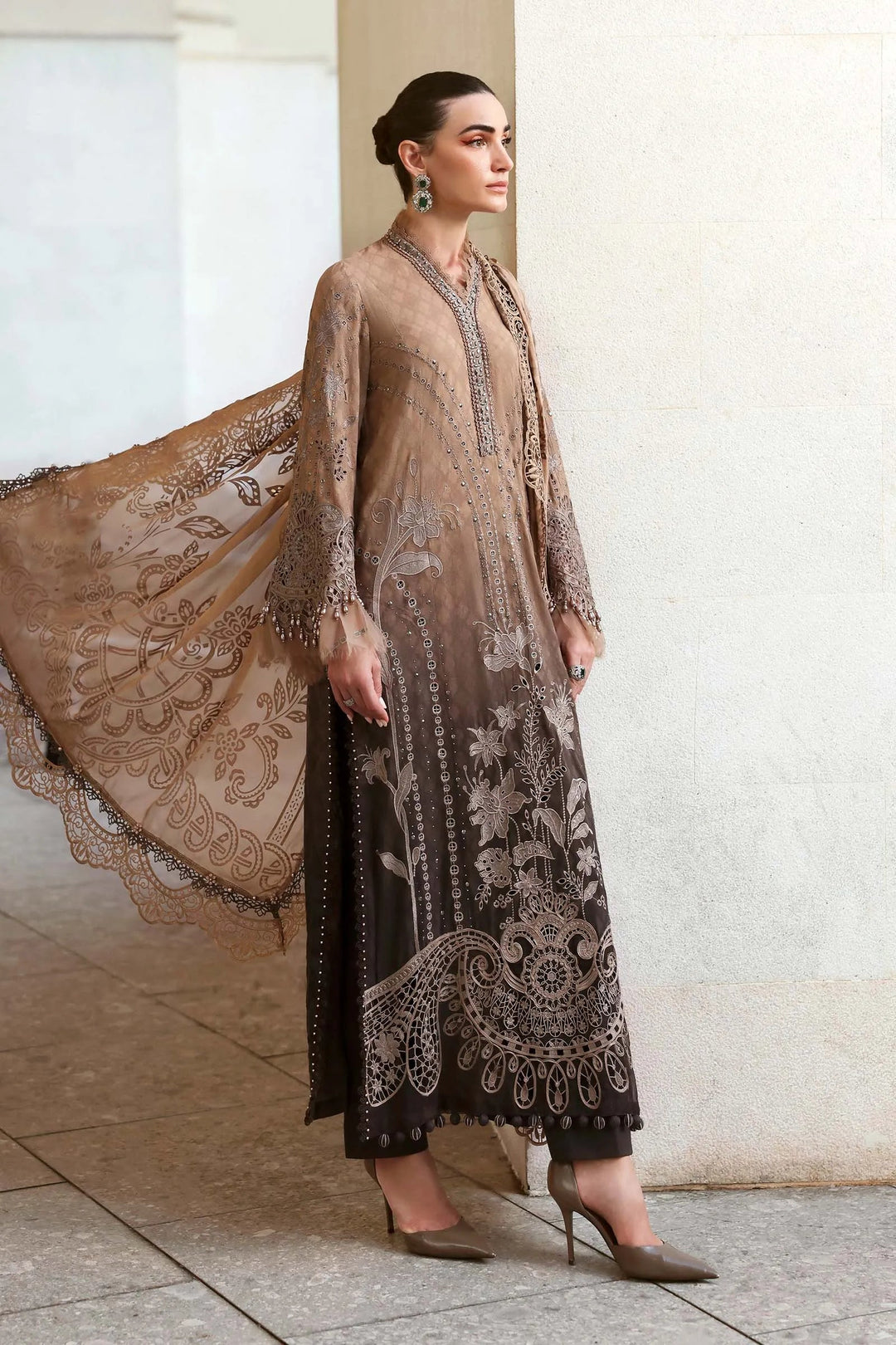 3 Piece Unstitched Embroidered Jacquard Lawn Suit