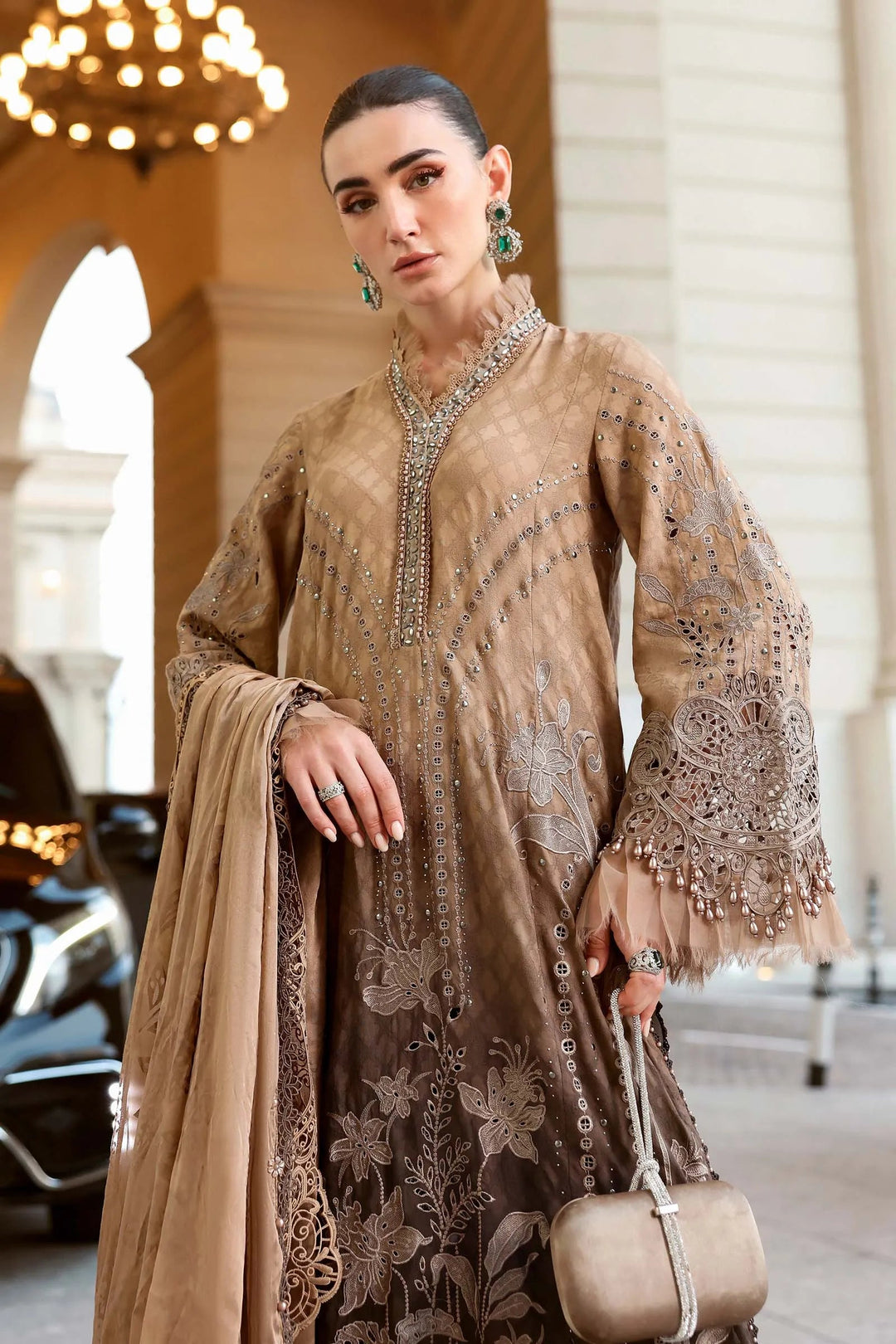 3 Piece Unstitched Embroidered Jacquard Lawn Suit
