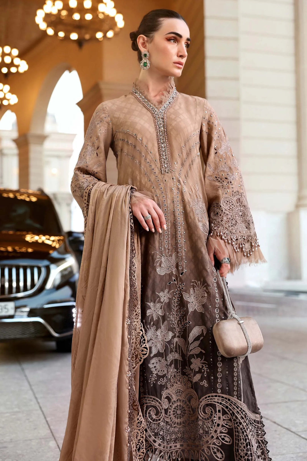 3 Piece Unstitched Embroidered Jacquard Lawn Suit