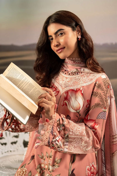 3 Pc Unstitched Embroidered Arabic Lawn Suit
