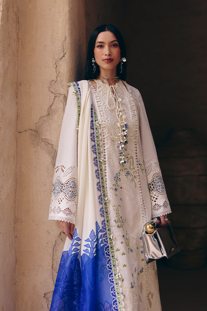 Ivory Bloom 3PC Embroidered Festive Ensemble